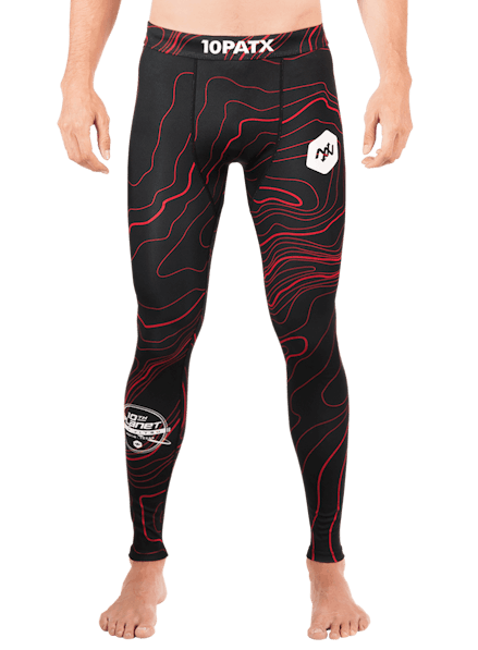 10PATX Compression Spats Red Topography/White