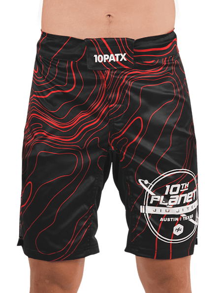10PATX Takedown Boardshorts Red Topography/White