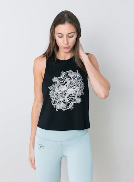 Los Tigres Cropped Racerback Black