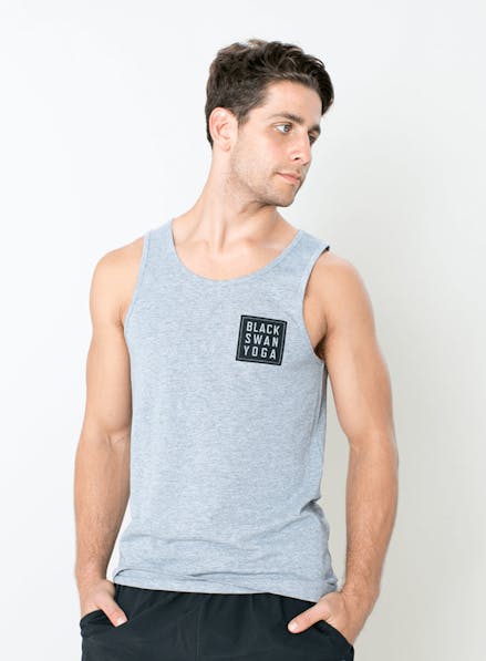 BSY Block Logo Tank Top Gray Heather