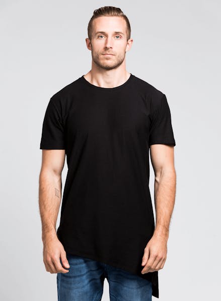 Asymmetric Tee Black