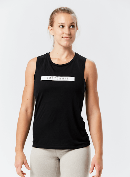#GETONNIT Muscle Tee Black/White