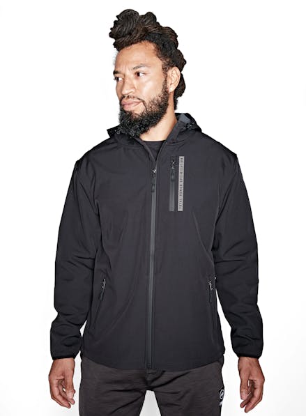 Straight Up Soft Shell Zip Jacket Black/Gray