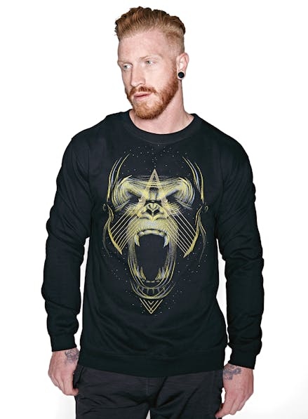 Golden Gorilla Crew Sweatshirt Black/Yellow