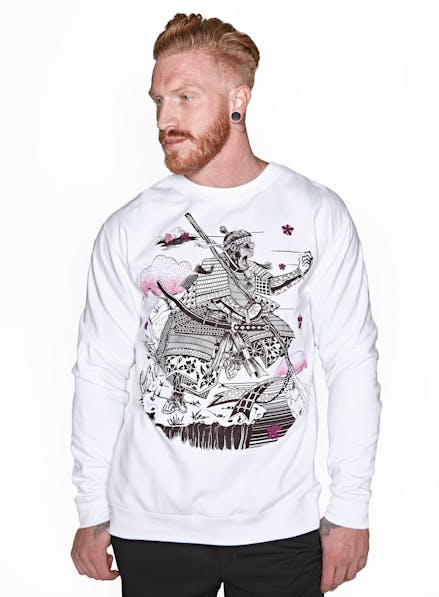 Primal Samurai Crew Sweatshirt White/Multi