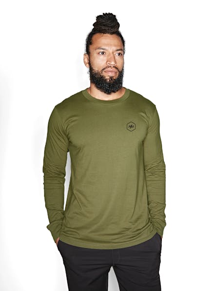 Get Vertical Long Sleeve T-Shirt Olive/Black