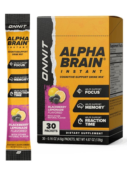 ONNIT Nootropic Stack Alpha Brain Capsules 30ct Alpha Brain Instant Natural  Peach 30ct