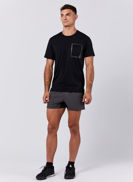 Tech Stretch 4" Short with Lining Gray/Black