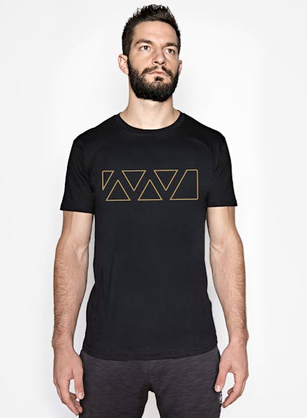 Outlined Banded Helix T-Shirt Black/Gold