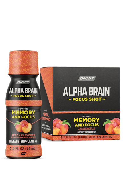 Alpha BRAIN® Focus Shot - Peach (2.5 fl oz, 6 ct)