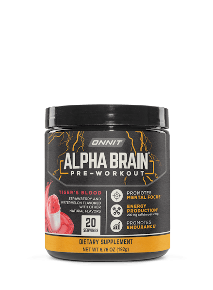 ONNIT Alpha Brain Pre-Workout - Yuzu Peach (20 Serving Tub)