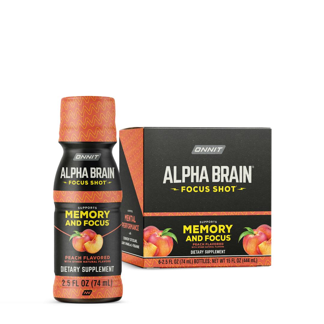 Image of Alpha BRAIN® Focus Shot - Peach (2.5 fl oz 6 ct)