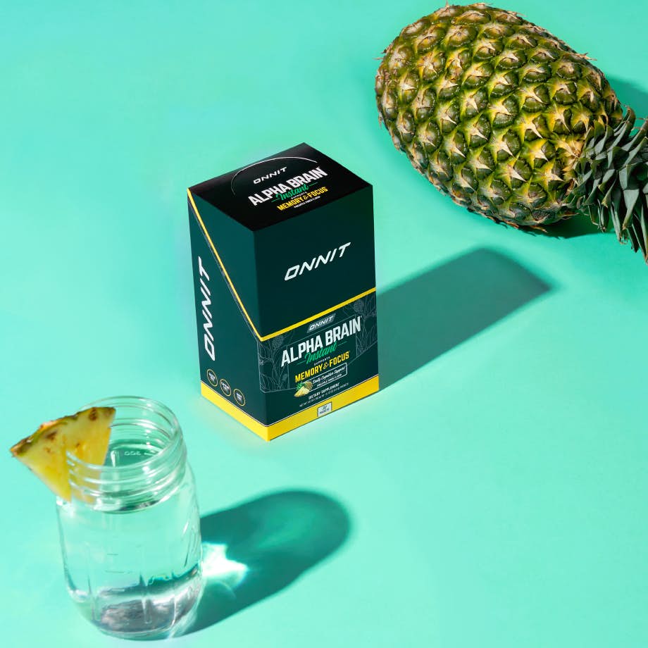 ONNIT Alpha BRAIN Instant Nootropic Brain Pineapple Punch Drink Mix,  Memory/Focus Supplement, 30 Ct
