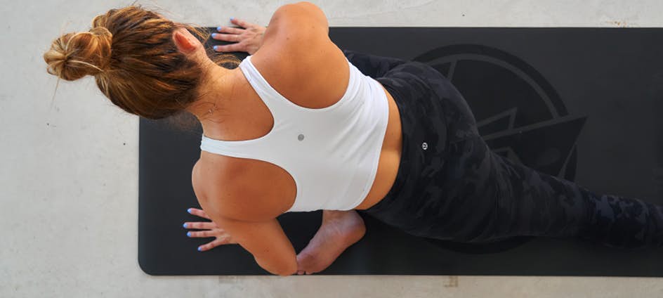 Woman stretching.