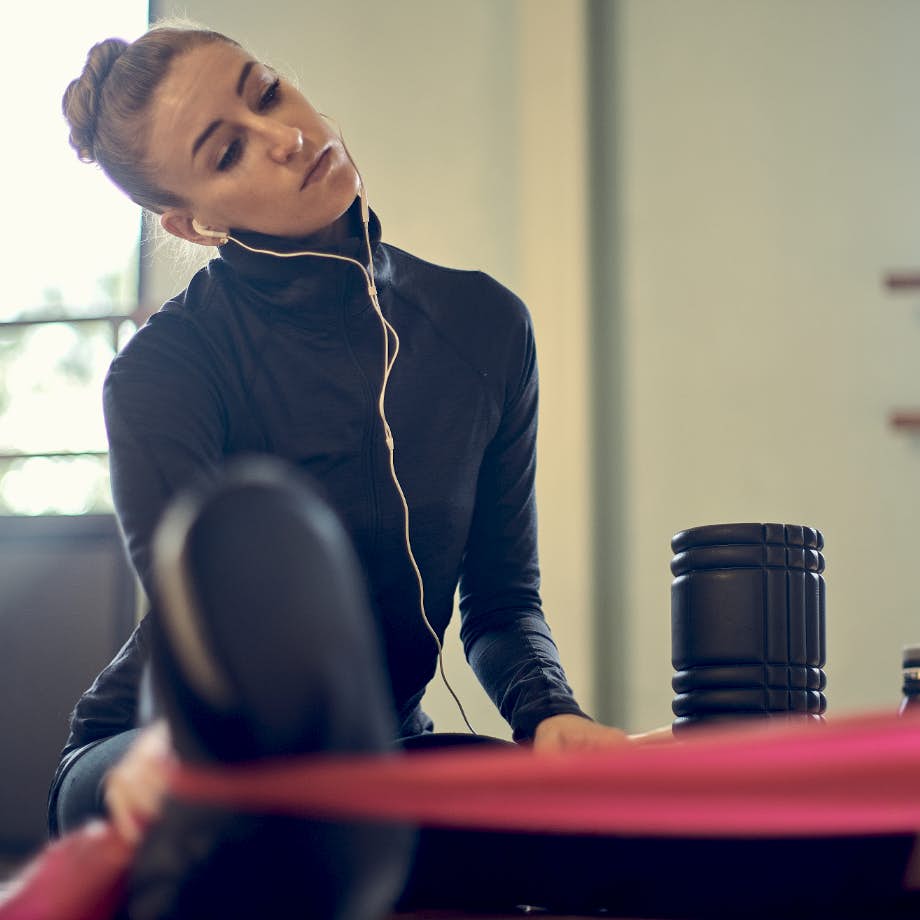 Woman stretching her neck