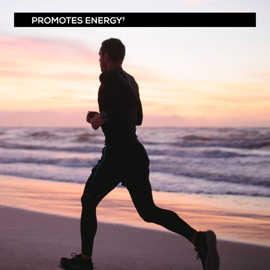 man running on the beach