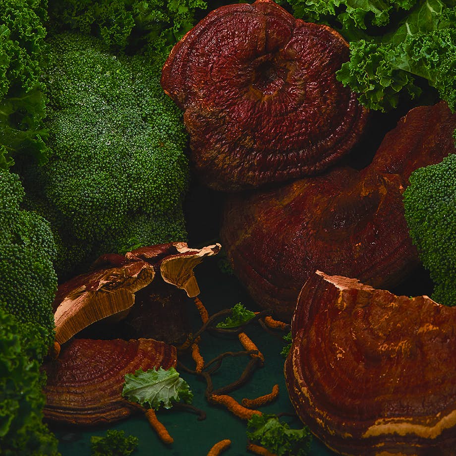 Mushrooms and Broccoli.