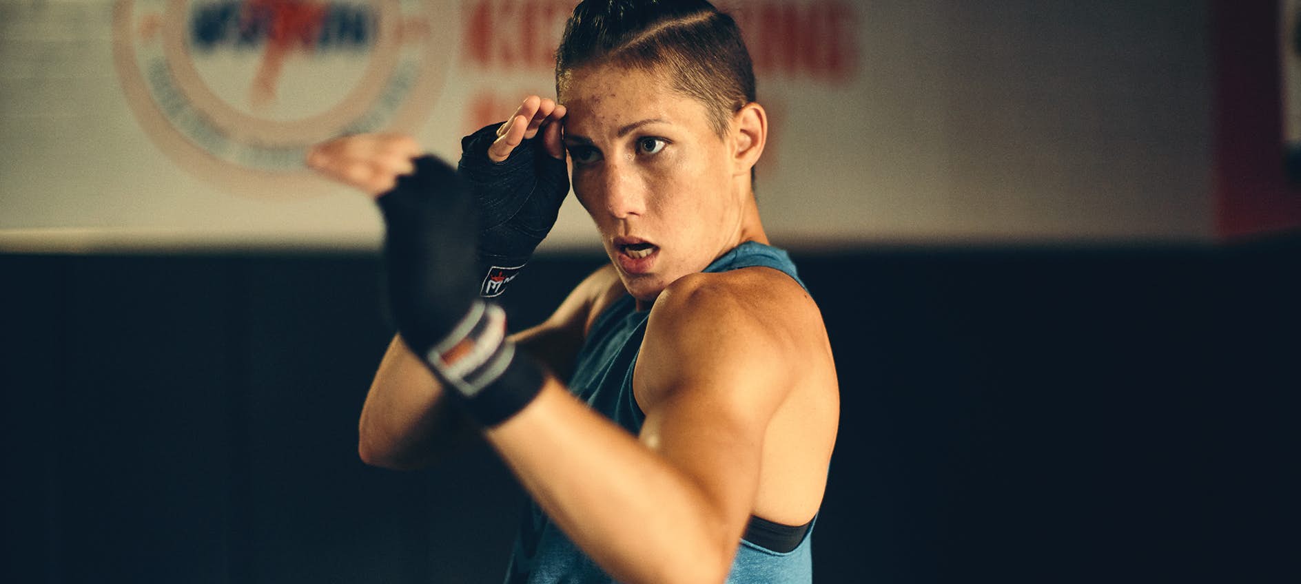MMA Girl throwing a punch